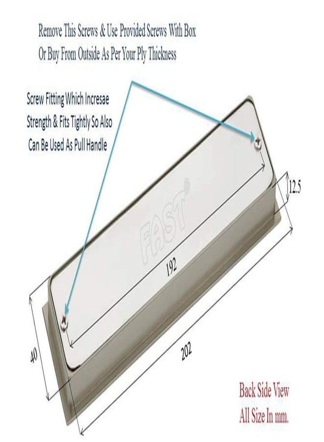 FAST CSH02 Architectural Interior Design Stainless Steel Silver Satin Concealed Sliding Door Handle for All Type Wardrobe & Cupboard (192MM) - Image 3